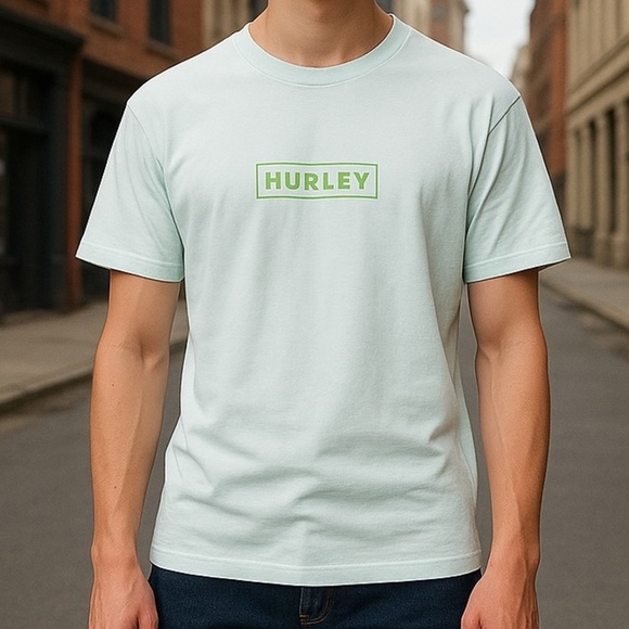 Hurley Men's Light Blue T-Shirt - Picture 1 of 5